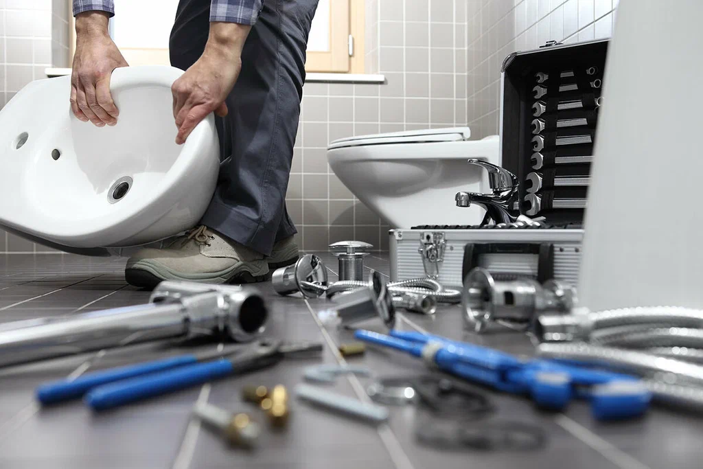 Plumbing tools prepared for a bathroom repair in Palm Coast